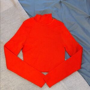 Red Orange Long Sleeve Turtleneck